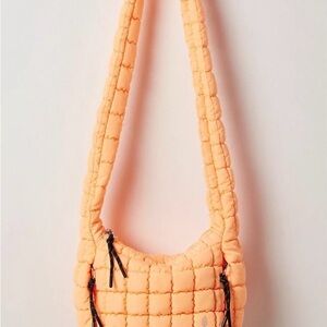 Free People Quilted Baby Carryall Sling Bag Bright Orange